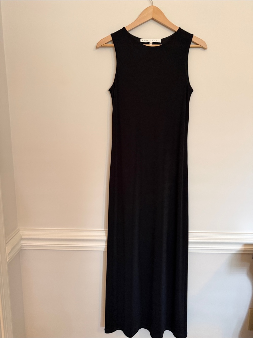 Vince Black Sleeveless Crewneck Maxi Dress